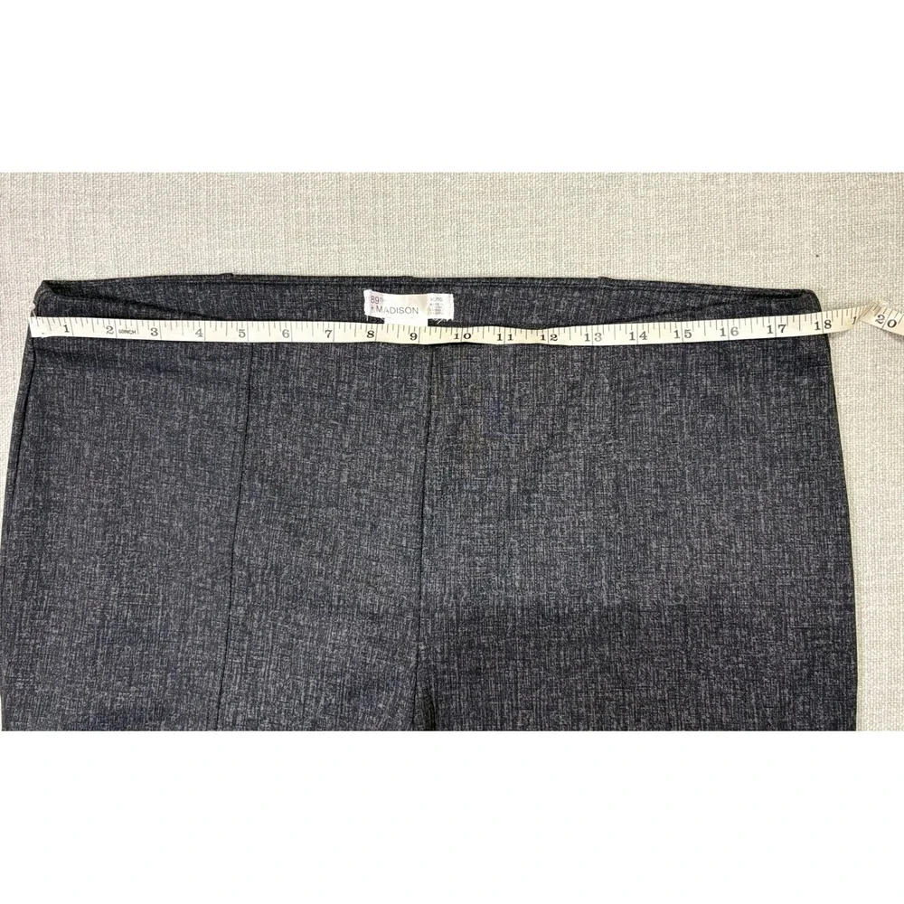 89th + Madison Womens XL Dark Grey Heathered Pull On Straight Leg Dress Pants - Picture 6 of 8
